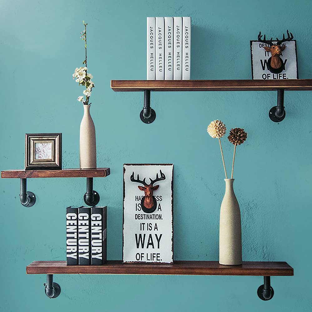 Janyang pipe shelf brackets shown during quick, easy installation.