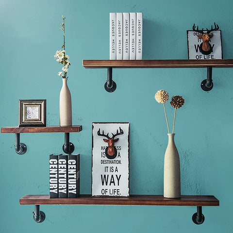 Janyang pipe shelf brackets shown during quick, easy installation.