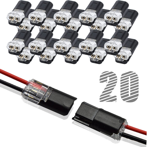 Japelessor wire connector with dual locking buckle for secure, quick connections in tight spaces.