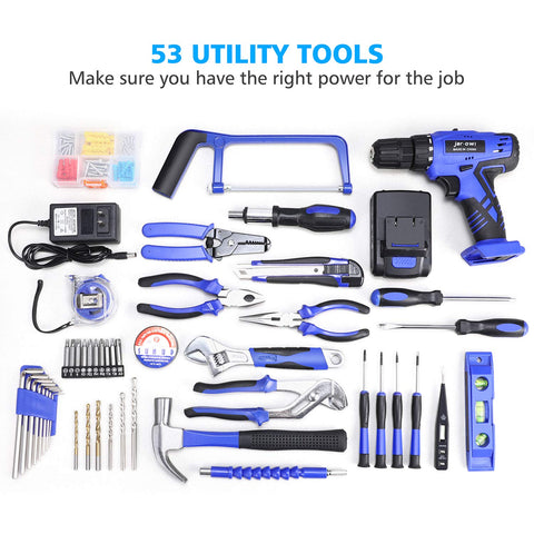 Jar-Owl 21V cordless drill with LED for precise drilling.