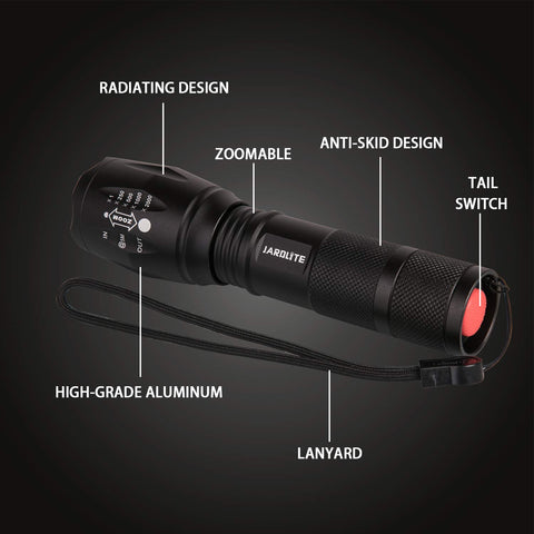 JARDLITE floodlight mode for nearby area illumination during setup or movement