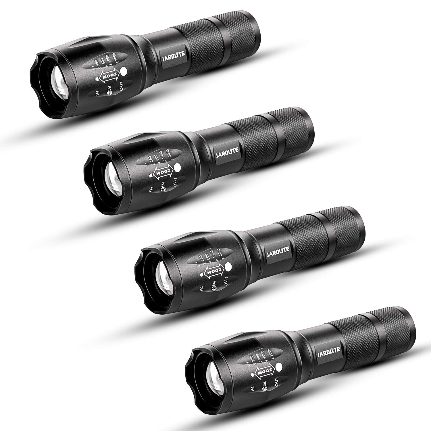 JARDLITE LED emergency flashlight spotlighting distant objects up to 656 feet for clearer viewing