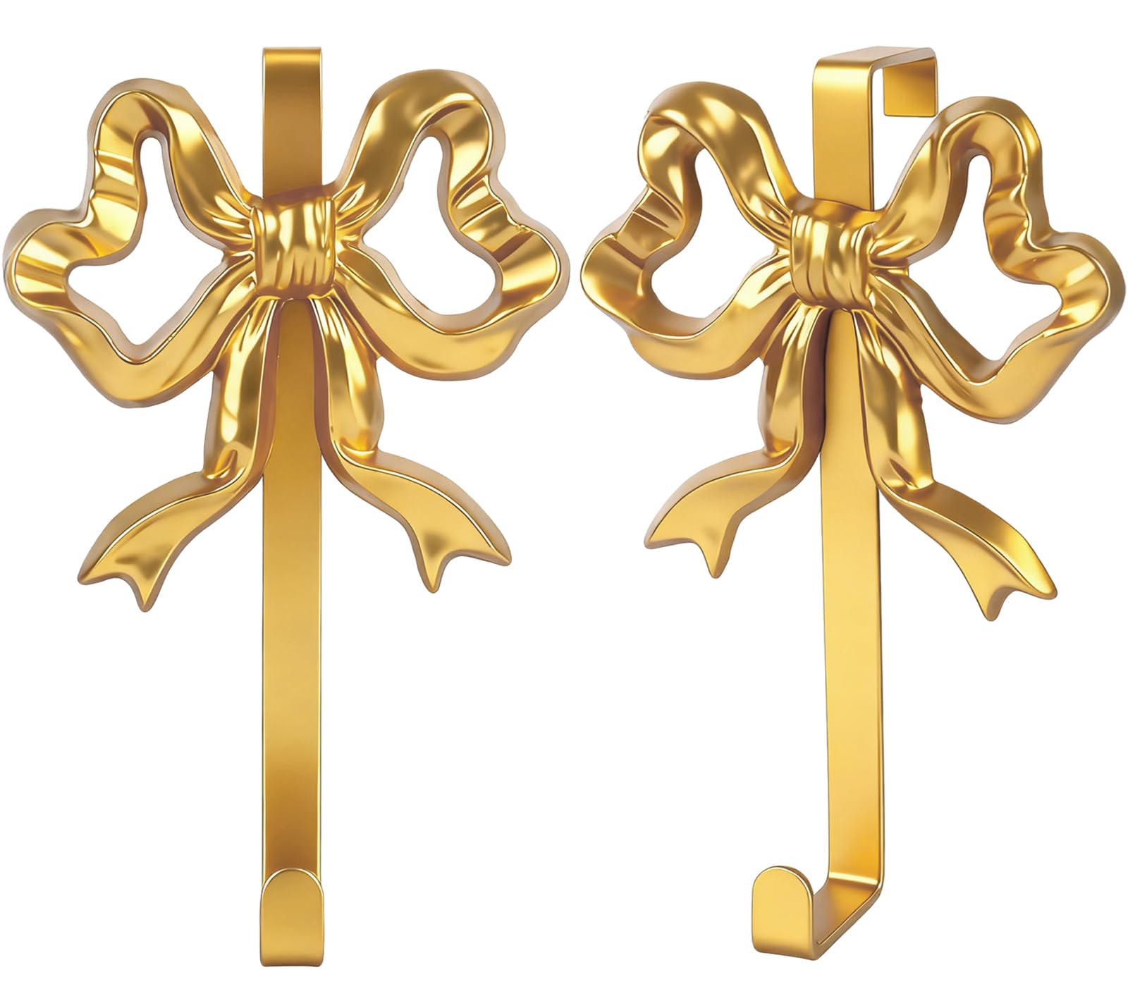 JarThenaAMCS gold bow door hook on a door adds festive charm and practical storage