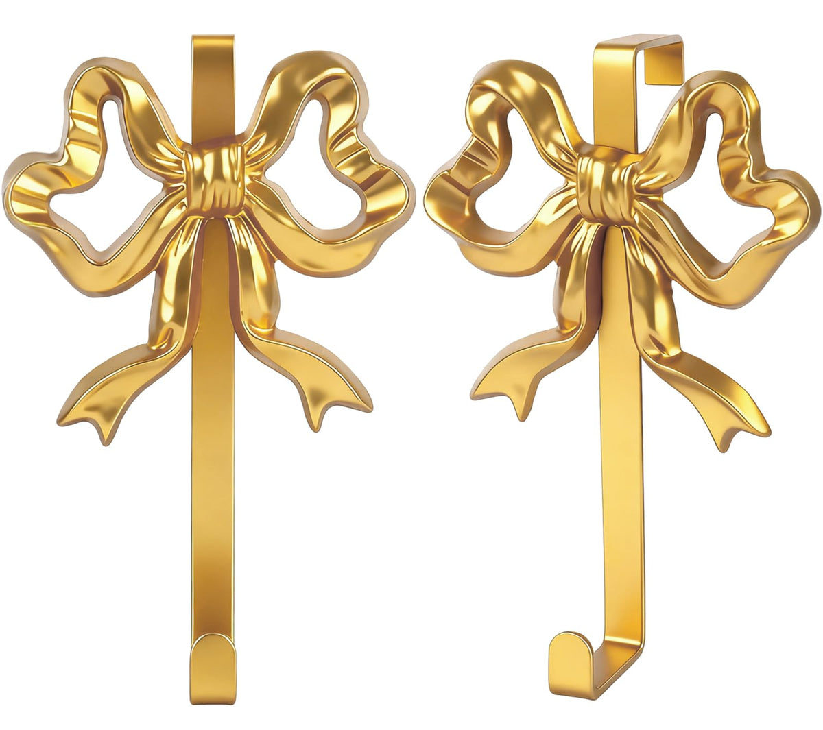 JarThenaAMCS gold bow door hook on a door adds festive charm and practical storage