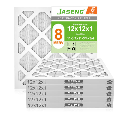 JASENG Dust Defense 12x12x1 filter pack front view improves indoor air quality