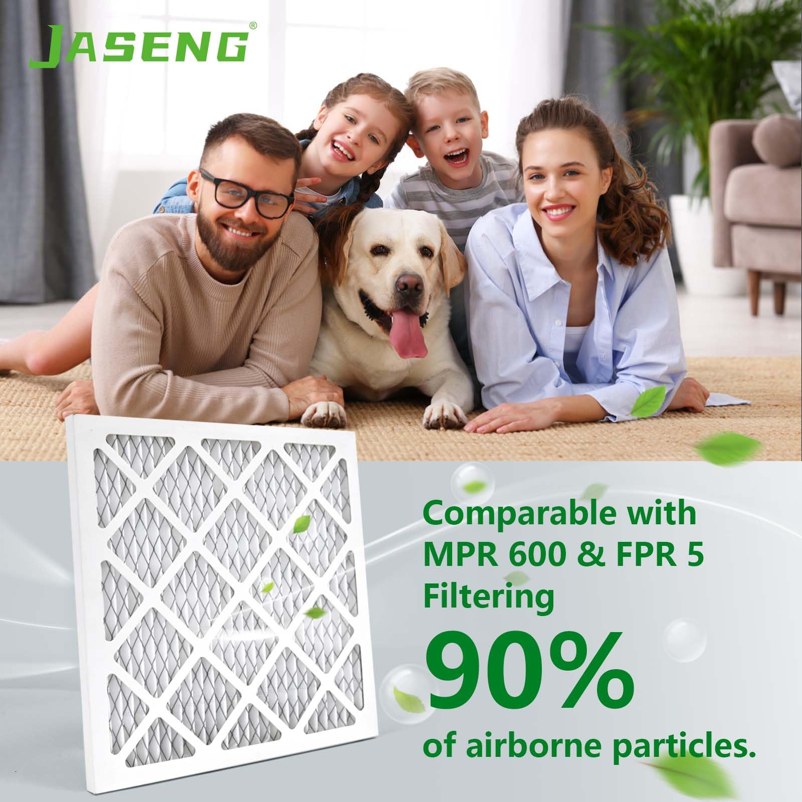 JASENG pleated cross-section highlights high-efficiency filtration and increased surface area