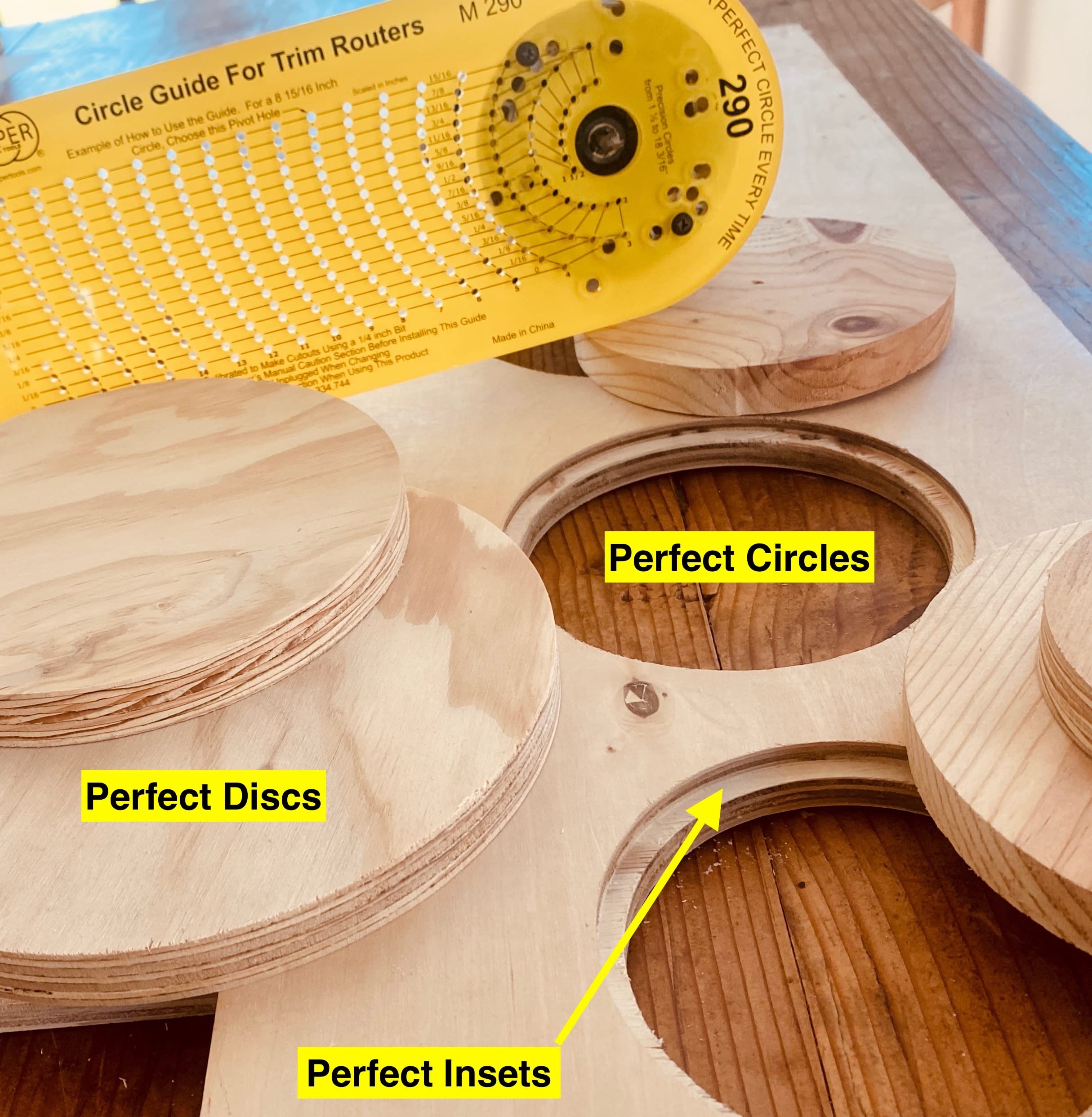 Jasper 290 circle guide mounted on a compact router for portability