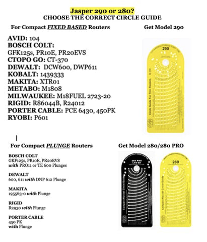 Jasper 290 circle guide with warranty registration benefits