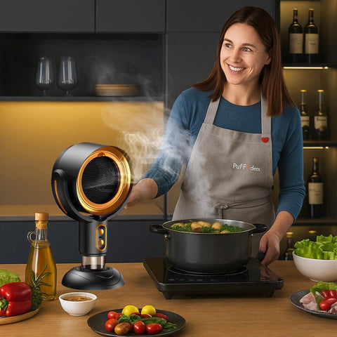 JASSIVER Puff Hide Fan cooking fume purifier with thick filter captures oils efficiently during meals