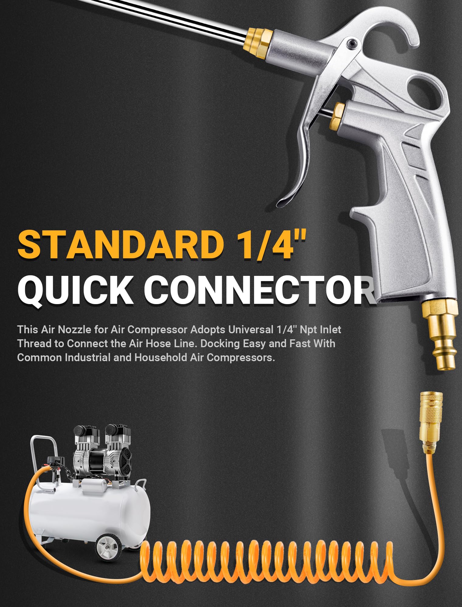 JASTIND metal body air blow gun built for durability in tough environments