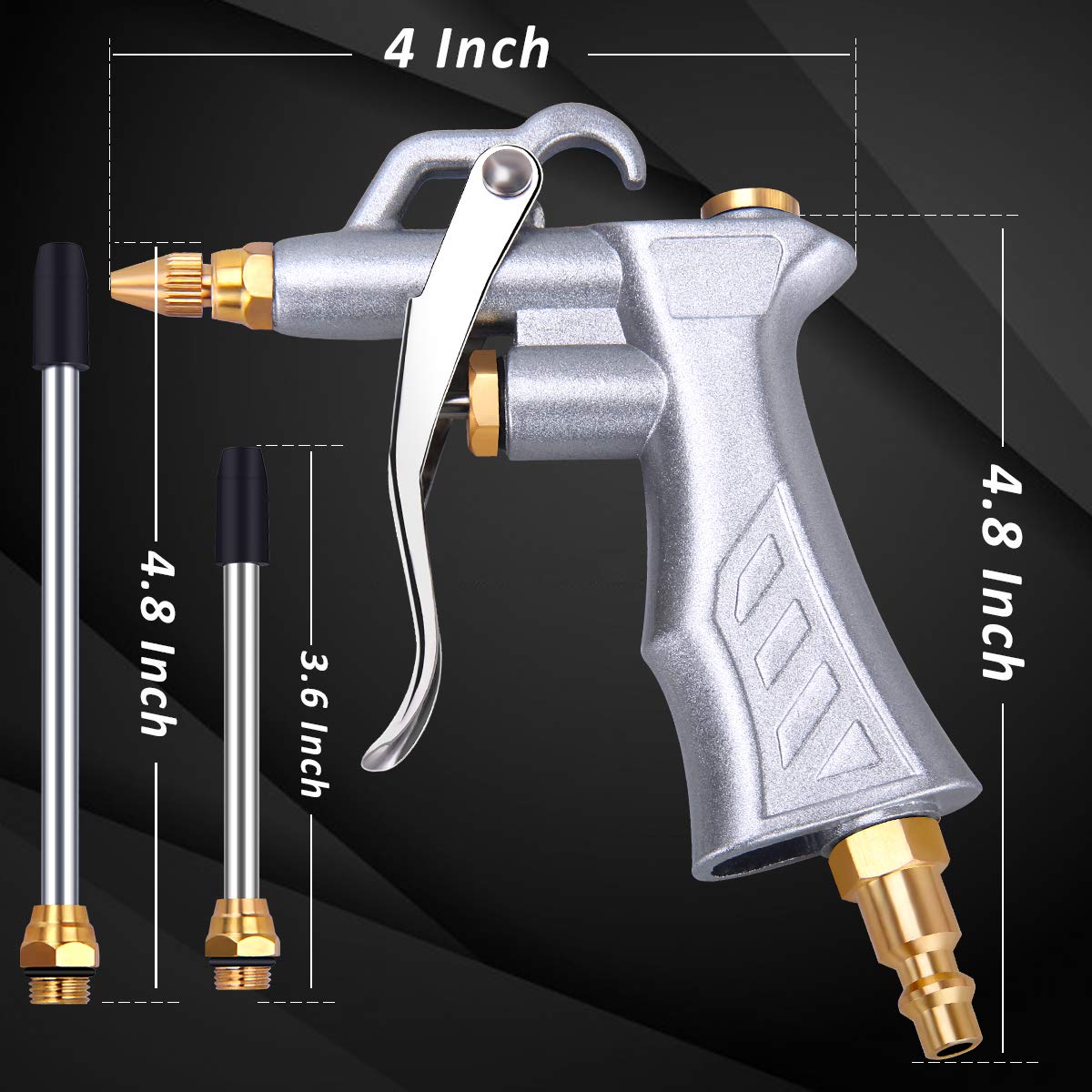 JASTIND blow gun steel extension with protective tip for delicate areas.
