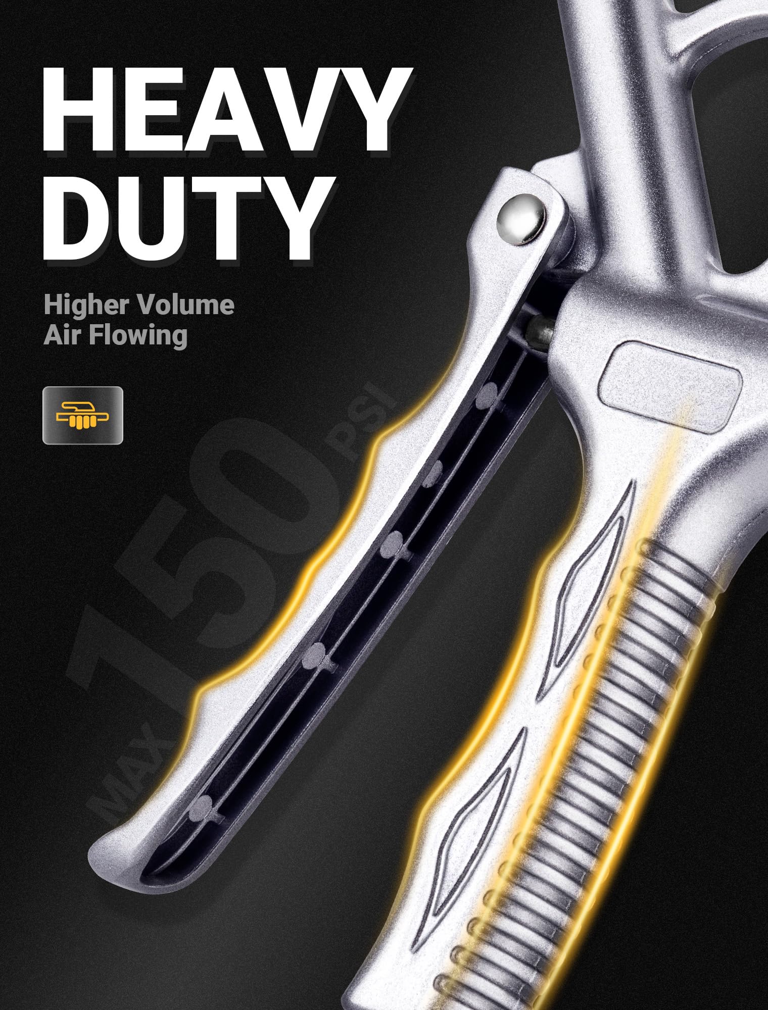 JASTIND Upgrade Air Blow Gun adjustable flow nozzle enables precise air control in workshops.