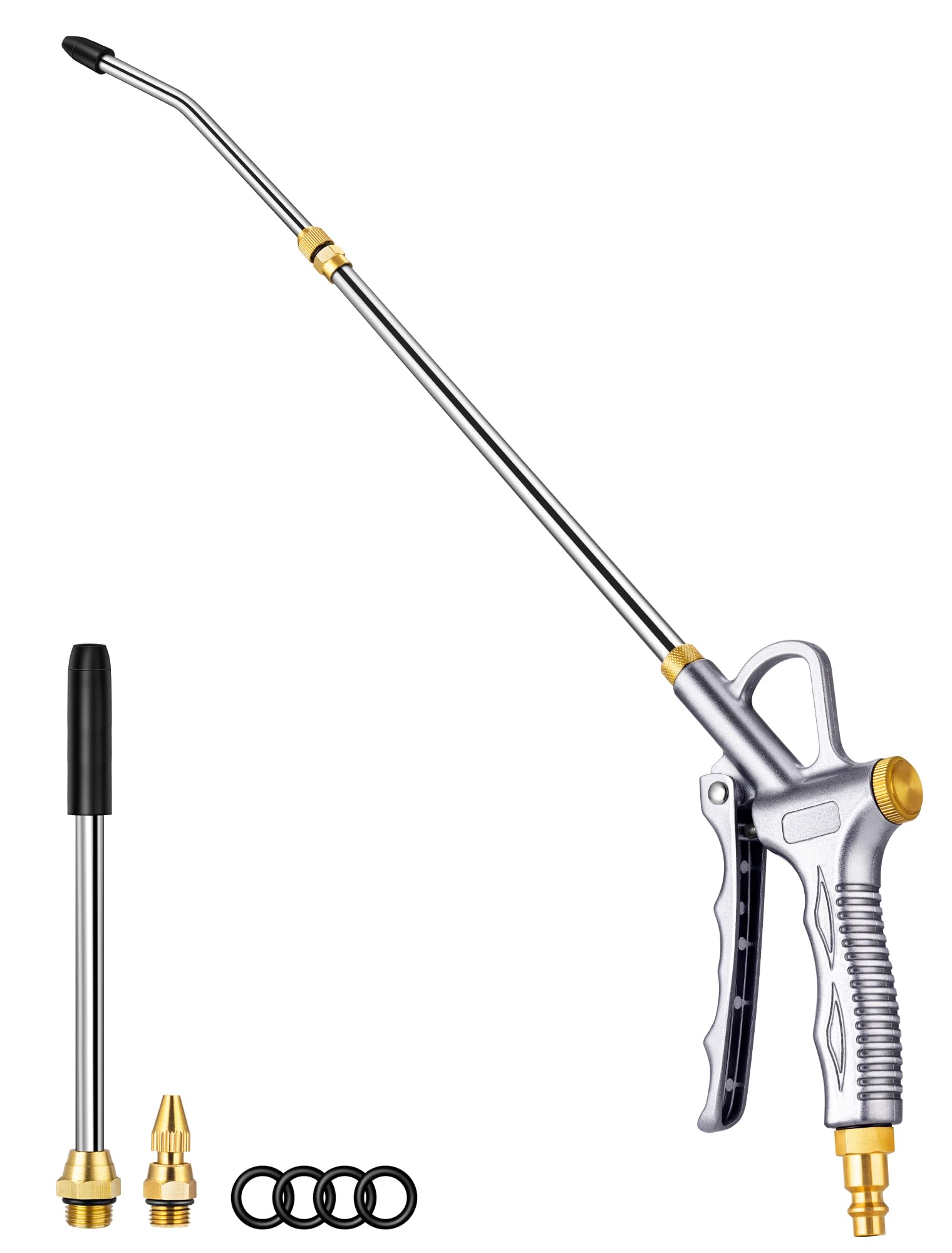 JASTIND Upgrade Air Blow Gun extended nozzle reaches deep spaces for thorough cleaning.
