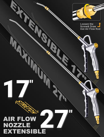 JASTIND Upgrade Air Blow Gun high-power air flow cleans engine bays and machinery.