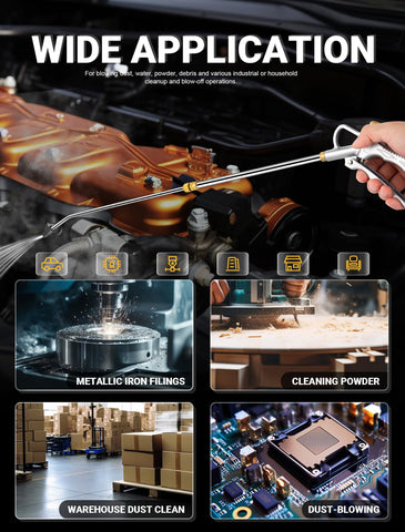 JASTIND Upgrade Air Blow Gun reaches narrow spaces for precise blow-off tasks.