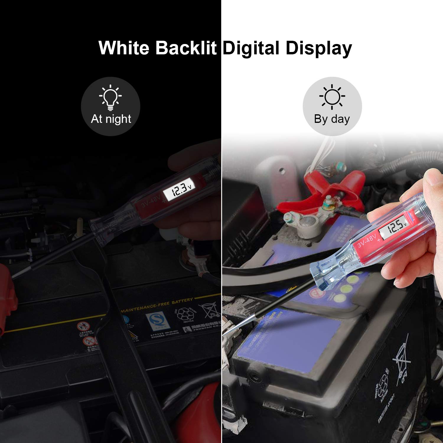 JASTIND wide-range tester supports 3-48V car and truck circuit checks.