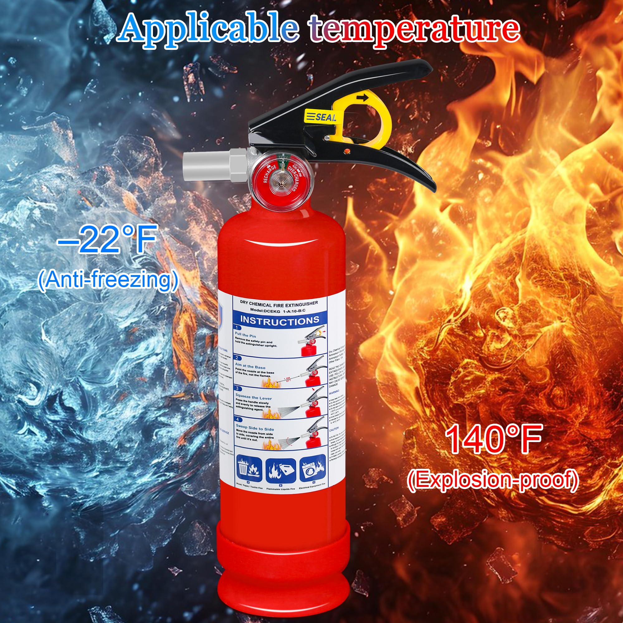Jasvelly ABC extinguisher compact size fits under sinks for easy storage