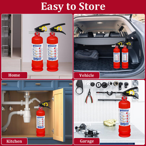 Jasvelly kitchen-ready extinguisher for grease and electrical fire risks.