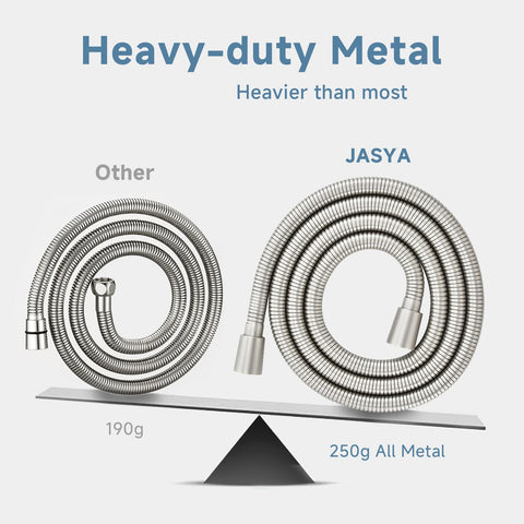 JASYA 59-inch hose provides ample reach for showers and cleaning tasks.