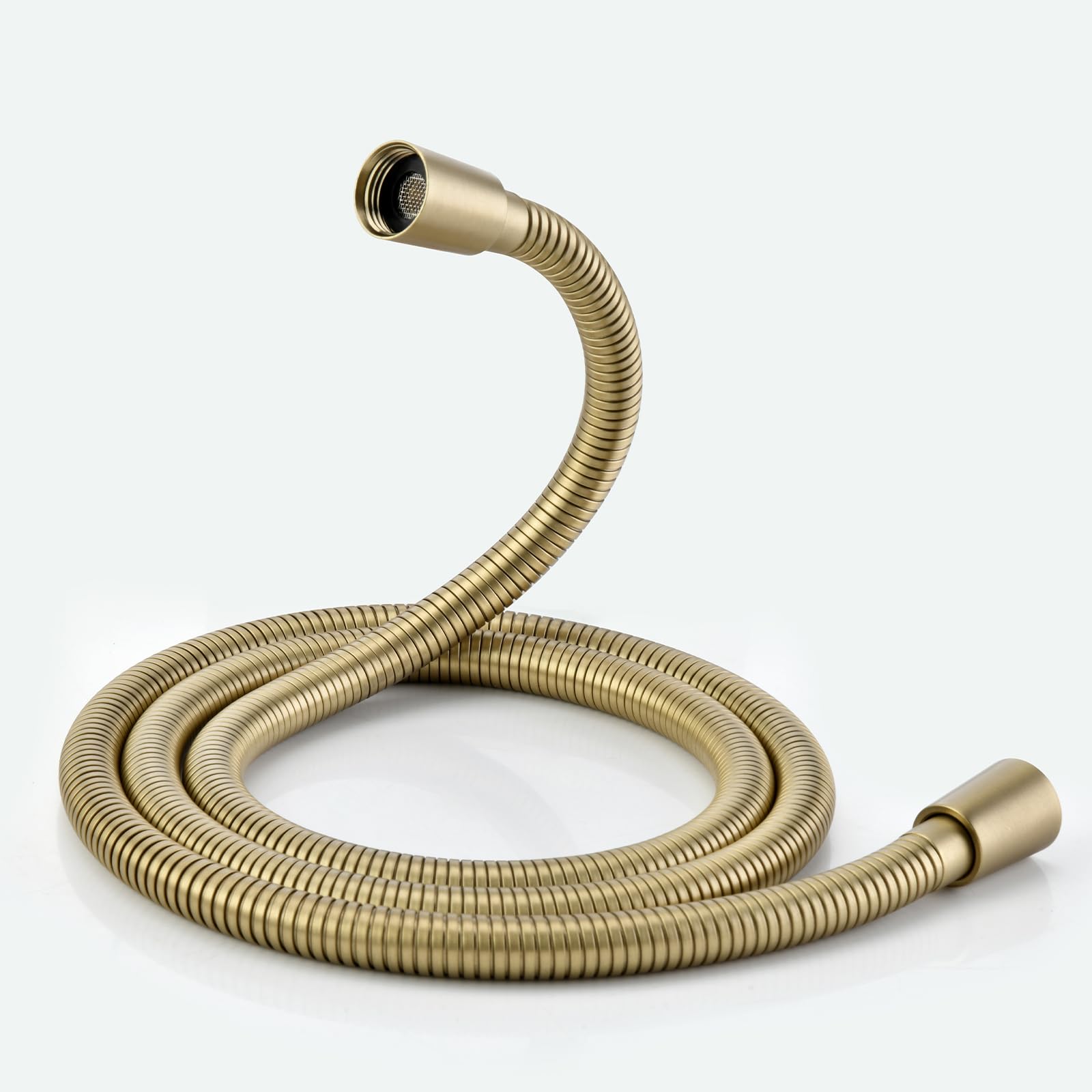 JASYA gold 59inch shower hose with durable 304 stainless steel outer tube for longevity.