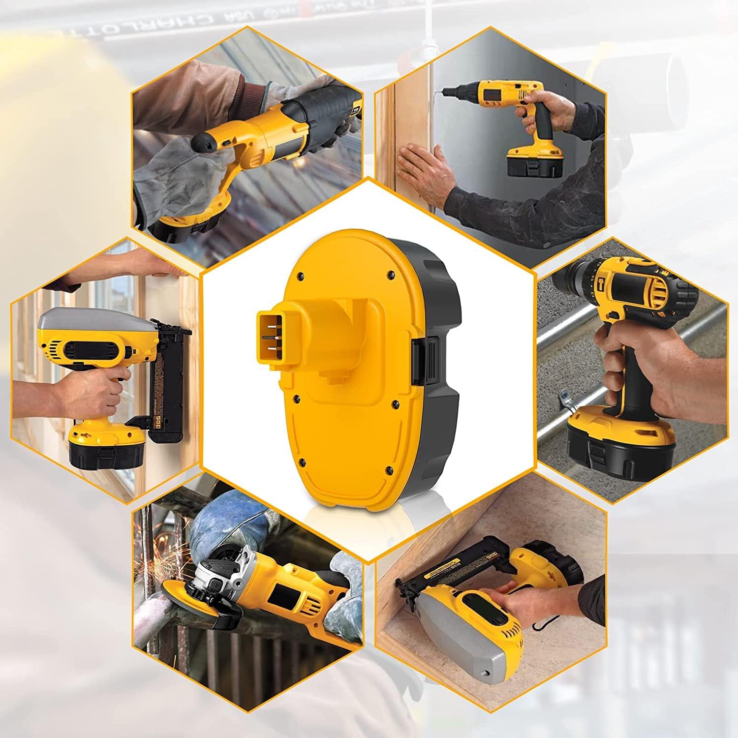 JAUKIST 18V battery capacity visual highlights 5.0Ah capability for demanding tasks.