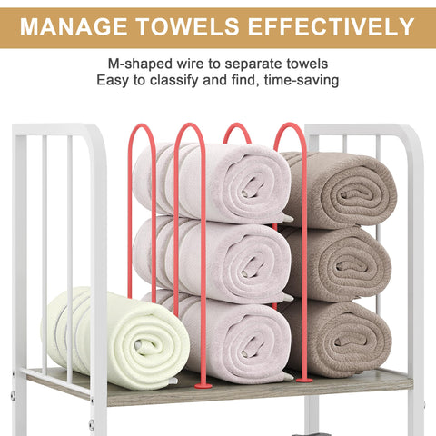 Jautokerdar towel rack with detachable dividers offers versatile bathroom storage.