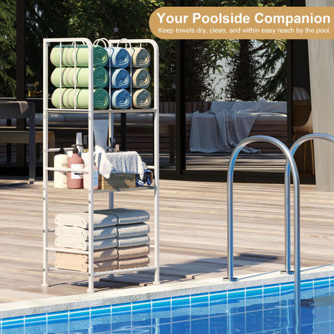 Supports up to 50 pounds for durable towel organization.