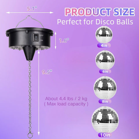 Battery-powered Javik disco ball motor for portable use anywhere