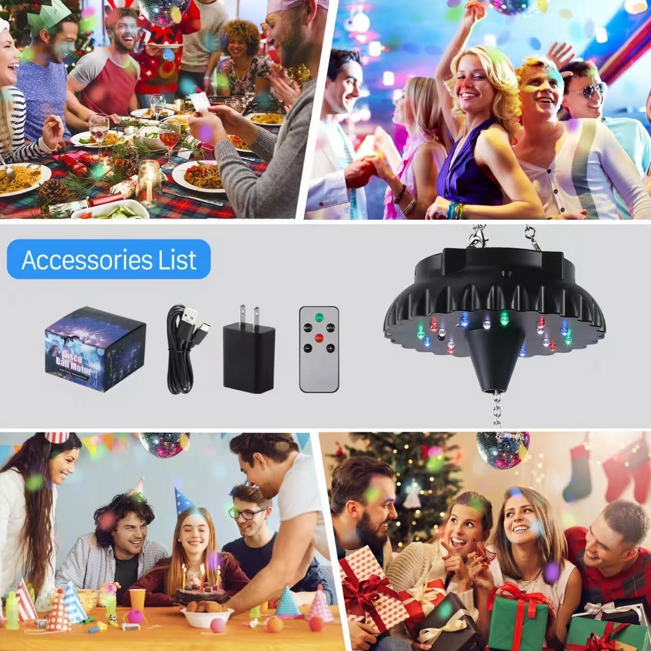 Javik disco ball motor color modes offer white, mixed, or no-light options.