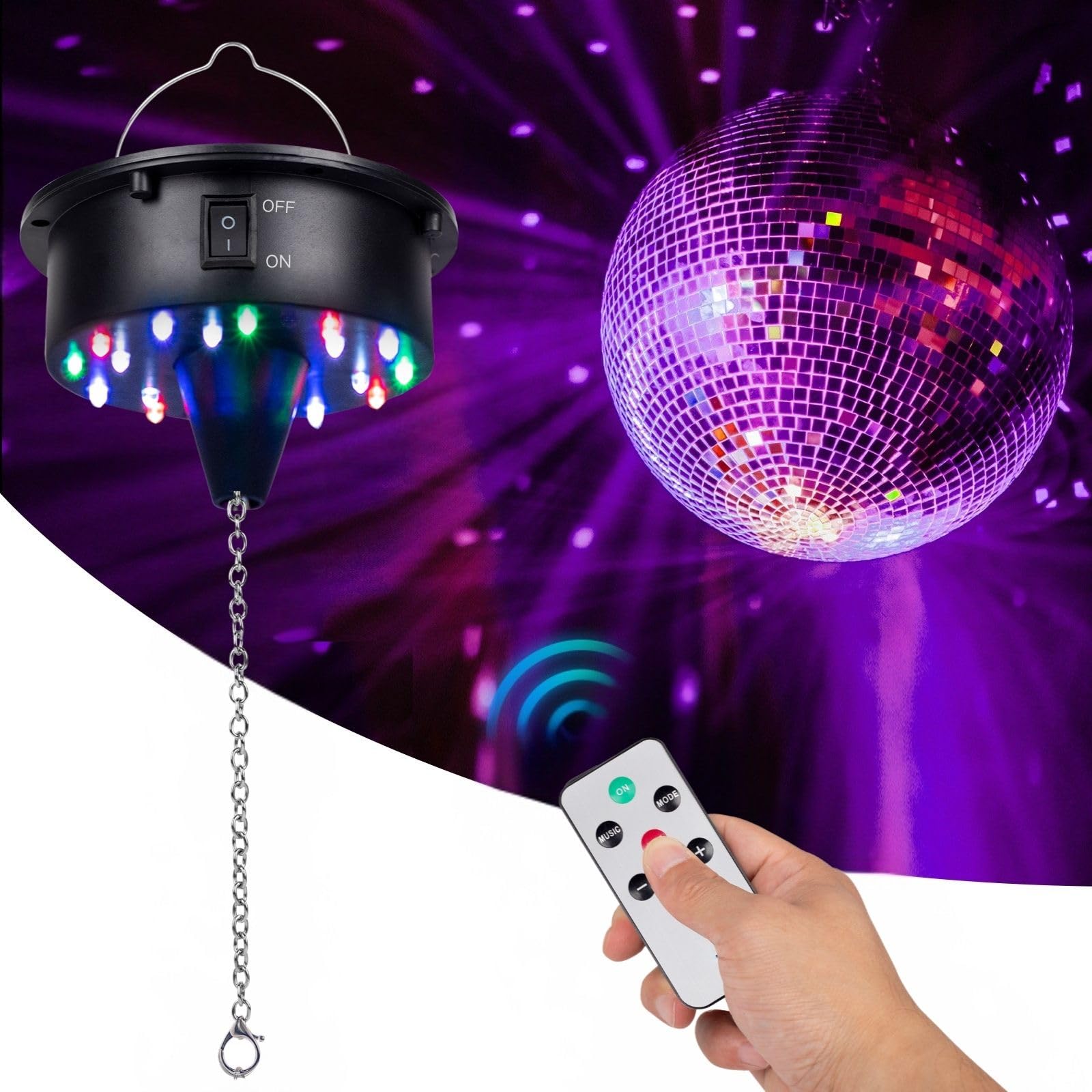 Javik disco ball motor with remote control for easy party light rotation