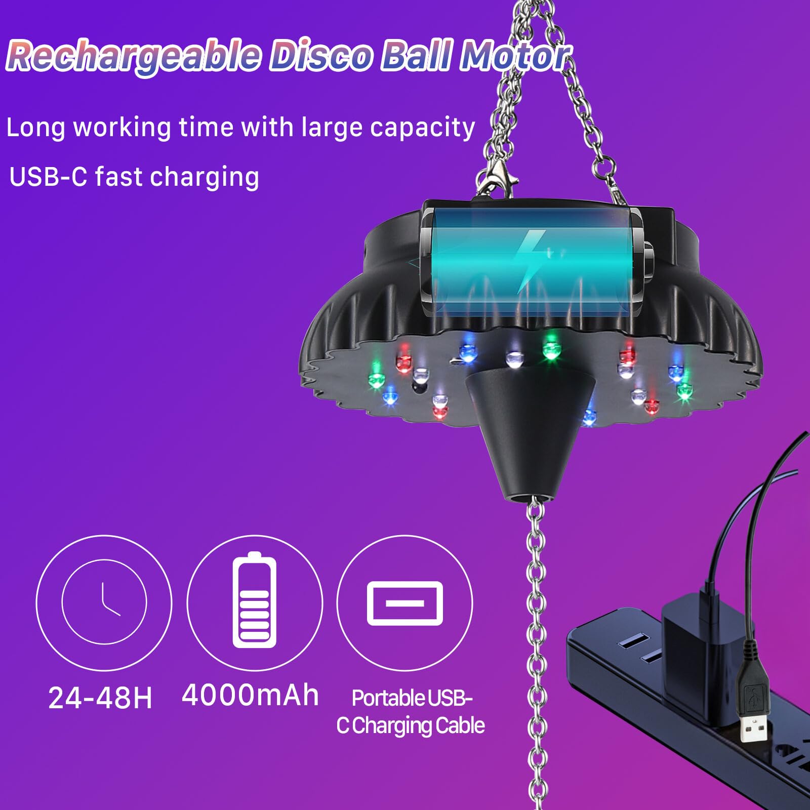 Javik disco ball motor remote control enables easy speed and mode adjustments.