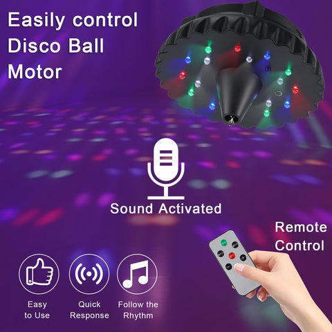 Javik disco ball motor USB charging port enables quick top-ups for on-the-go use.