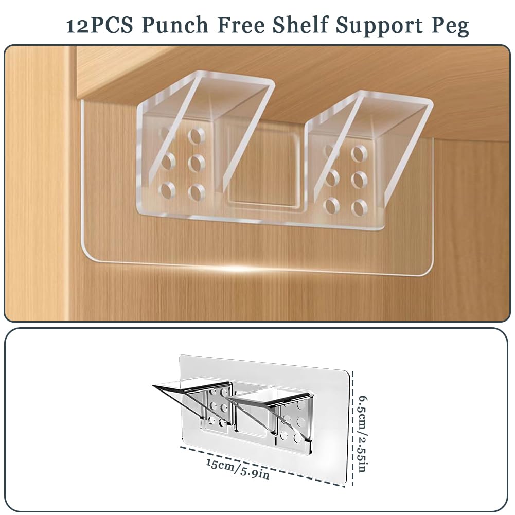 Jaxbo self-adhesive brackets demonstrating quick, tool-free mounting on smooth cabinet surface.