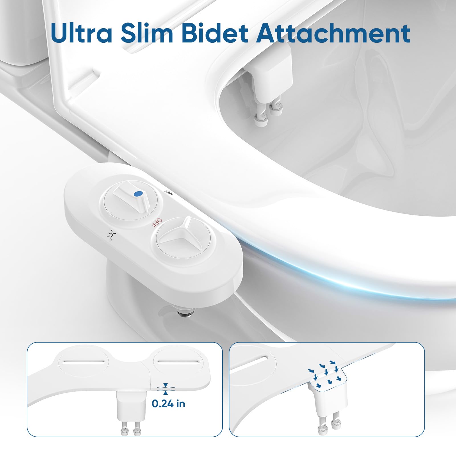 JaxiLano bidet installation is tool-free and simple with standard bathroom fittings.