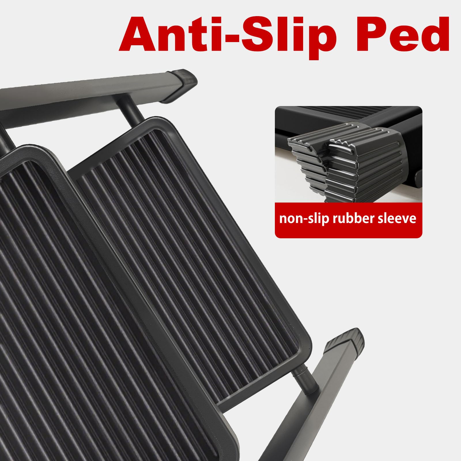 JaxSteam anti-slip pedals and wide steps ensure stable footing during chores