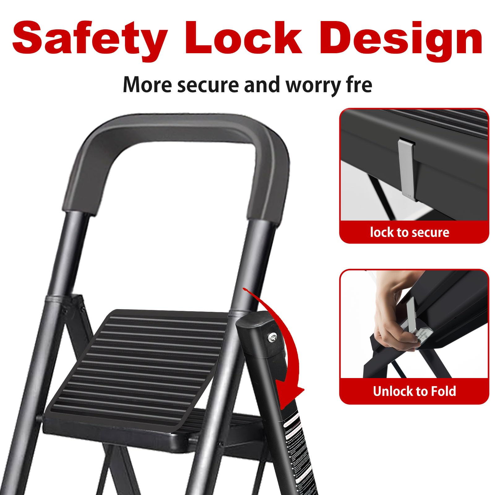 JaxSteam lightweight folding ladder for easy transport around home and office
