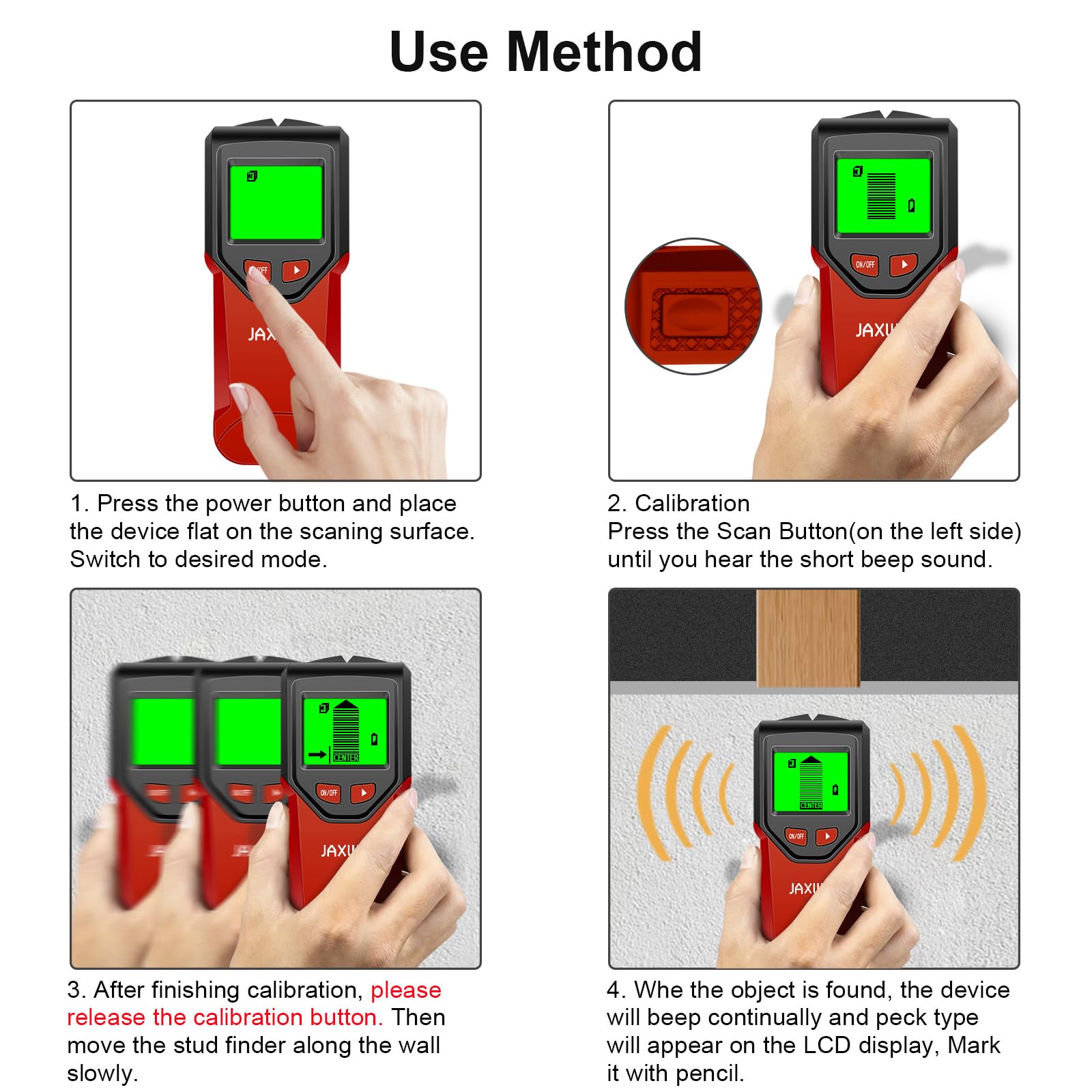 JAXWQ beeps guide precise mounting locations easily