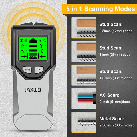 JAXWQ stud finder center-edge indicators aid precise shelf mounting.