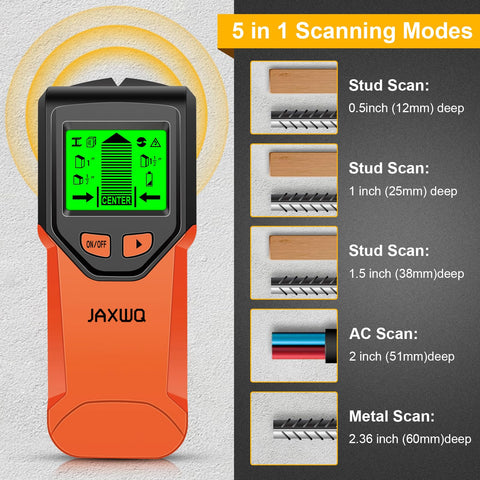 JAXWQ with HD LCD display marks stud center and edge clearly.
