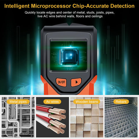 JAXWQ 5-in-1 scanner detects live wires behind walls for safer drilling.
