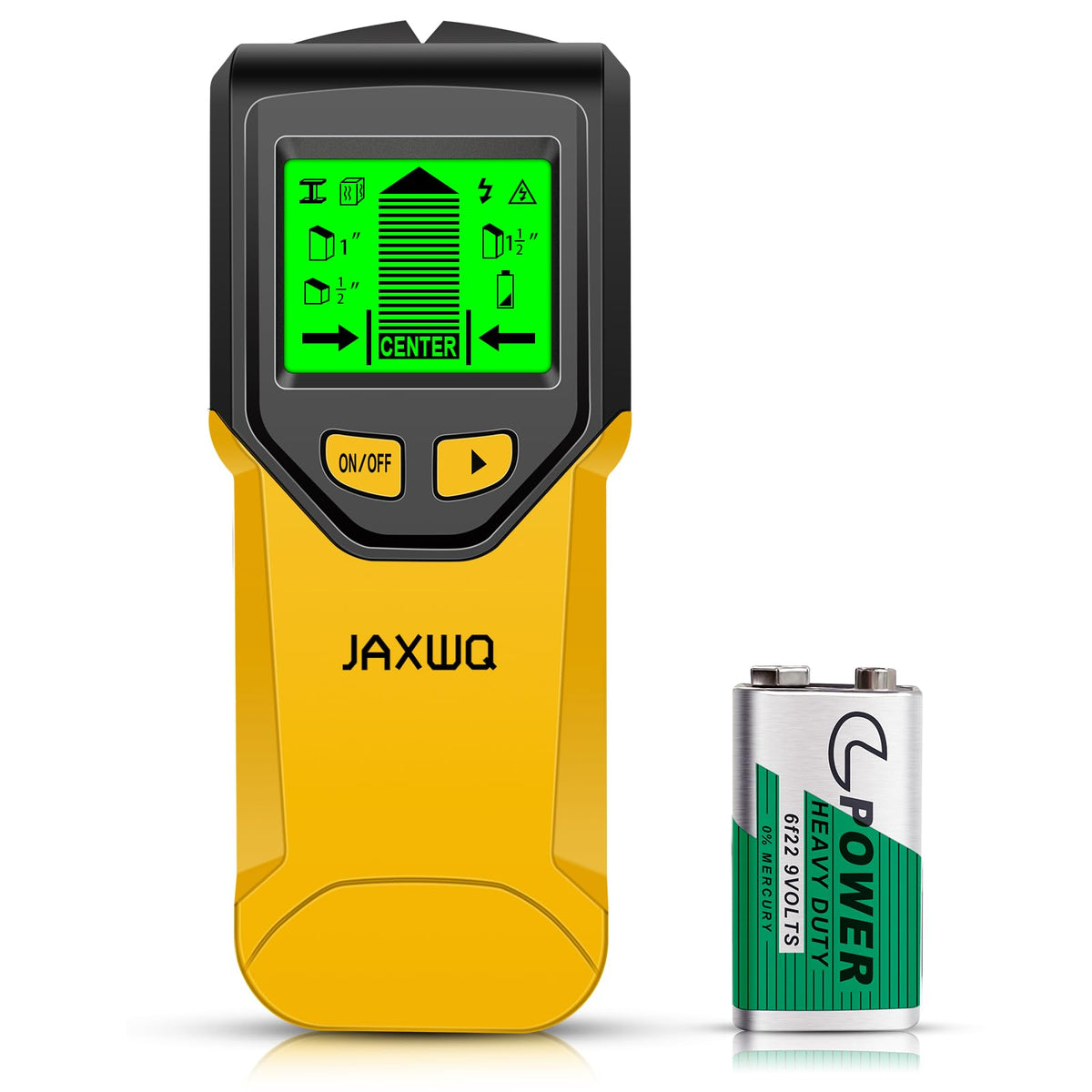 JAXWQ Stud Finder Wall Scanner shows center and edge behind walls for accurate mounting.