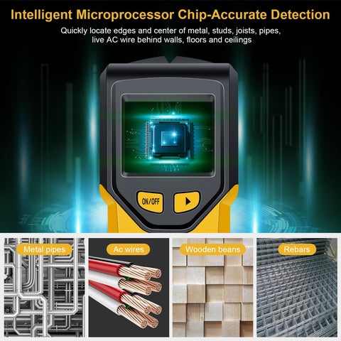 JAXWQ Stud Finder Wall Scanner with HD LCD display for quick visual locating.