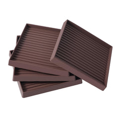 Jayen 5x5 square rubber caster cups protect floors from furniture movement.