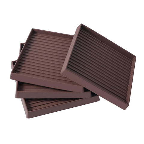 Jayen 5x5 square rubber caster cups protect floors from furniture movement.