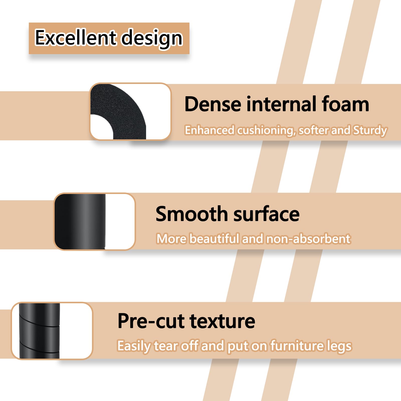 Jayen easy-fit on metal and wooden legs for versatile furniture protection.
