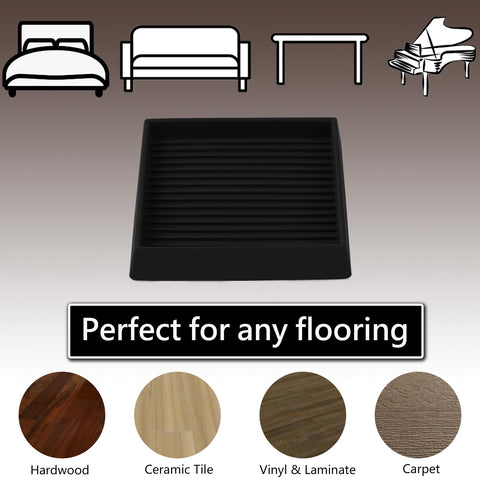 Jayen 3x3 square cups protect hardwood and tile floors from scuffs.
