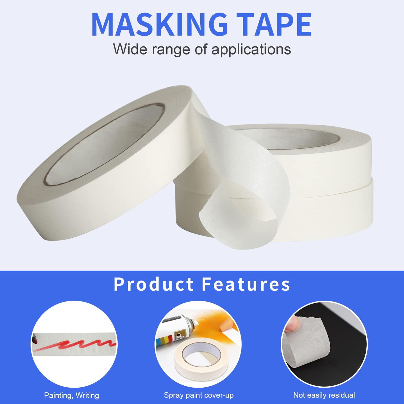 JayJayup 12-roll bulk tape ideal for art, school, and DIY projects.