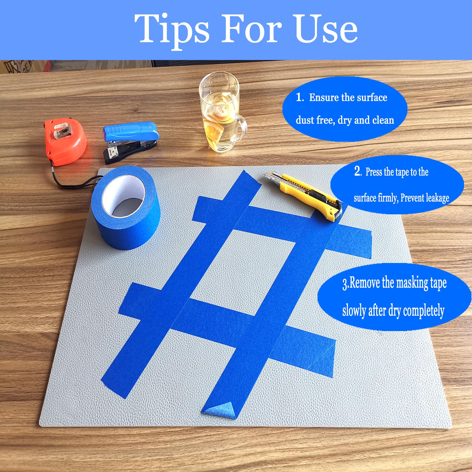 JayJayup blue tape protects mouldings during painting projects.