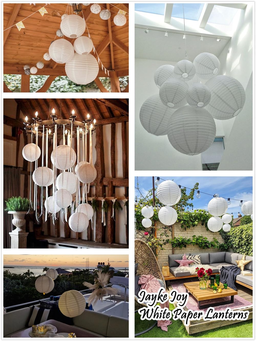 Jayke Joy white 10-inch lantern for warm outdoor ambiance