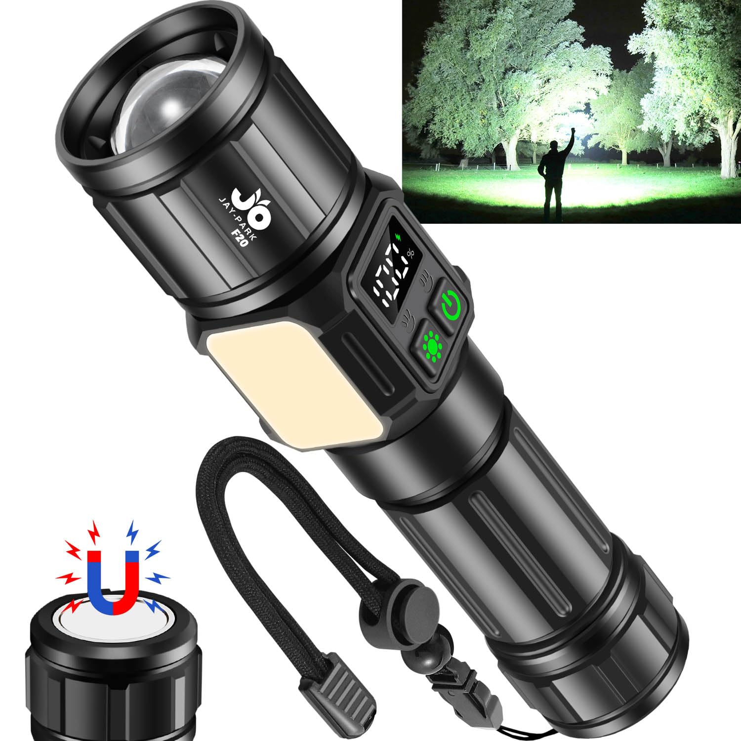 JAY-PARK Flashlight red-light mode for night use and signaling